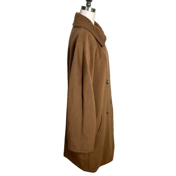 Max Mara Camel Wool Double Breasted Coat Made in Italy Size 12 - Picture 4 of 10